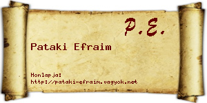 Pataki Efraim névjegykártya